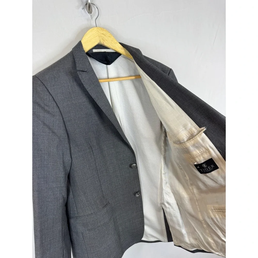 Tiger of‎ Sweden Jarvis SU Grey 100% Wool Blazer Sport Coat Mens 38S
